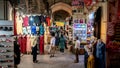 Tourists and local people shopping in Bazar Bozorg, also known as the Grand Bazaar, Isfahan, Iran Royalty Free Stock Photo