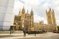 Tourists and local people travel at House of Parliament in London