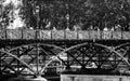 Bridge over Seine River, Paris in Retro Black and White Royalty Free Stock Photo