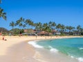 Tourists and locals enjoy Poipu Beach Royalty Free Stock Photo