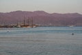 Tourists and locals swimming on the red sea, Eilat, North of Israel. Royalty Free Stock Photo