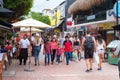 Tourists and locals at 5th avenue, the main attraction in Playa del Carmen, Mexico Royalty Free Stock Photo