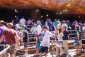 Tourists Long Line for Walt Disney California Adventure Ride Royalty Free Stock Photo