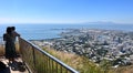 Tourists look at aerial view of Townsville from Castle Hill Queensland Australia