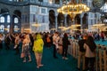 Tourists look at the interior of the Hagia Sophia Ayasofya in Istanbul. Landmarks of Turkey. Turkey. Istanbul. September 25, Royalty Free Stock Photo