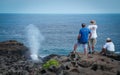 Tourists view the Nakalele Blowhole