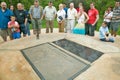 Tourists looking at display at the Cradle of Humankind, a World Heritage Site in Gauteng Province, South Africa, the site of 2.8 Royalty Free Stock Photo