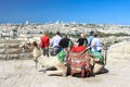 Tourists looking at Dome of the Rock in Jerusalem