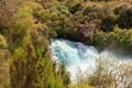 Tourists looking at Huka Falls on the Waikato River in New Zeala