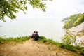 Tourists looking out to sea in Jasmund National Park