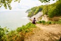 Tourists looking out to sea in Jasmund National Park