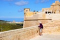 Tourists looking at the view, Victoria, Gozo.