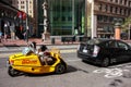 Tourists make GPS-guided tour on special equipped story telling car