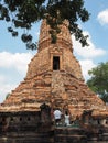 Tourists pay homage to the ancient pagoda