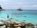 Marble beach - Saliara beach, Thassos Island, Greece.