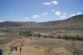 Tourists on the Martian landscapes of Chagan-Uzun in Altai