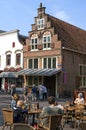 Tourists for medieval weighing house in Oudewater