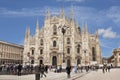 Tourists at the Milan cathedral, know as Duomo, Lombardy, Royalty Free Stock Photo