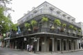 Tourists Milling About the Historic French Quarter on St Philip Street Royalty Free Stock Photo