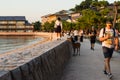 Tourists at miyajima itsukushima island