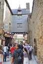 Tourists in Mont Saint-Michel abbey Royalty Free Stock Photo