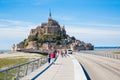 Tourists at Mont Saint Michel Royalty Free Stock Photo