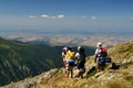 Tourists on mountain Royalty Free Stock Photo