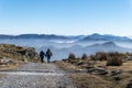 Tourists, mountain, climbing and nature Royalty Free Stock Photo