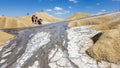 Tourists at mud vulcanoes