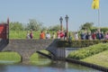 Tourists At The Muiderslot Castle Muiden The Netherlands