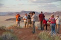 Tourists in the namibian landscape