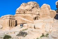 Tourists near Djinn Blocks in Bab as-Siq of Petra