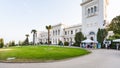 Tourists near facade of Grand Livadia Palace