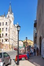 Tourists near gift shops on Andriyivskyy Descent