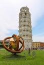 Tourists near the Leaning Tower of Pisa. Italy