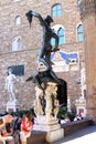 Tourists near statue of Perseus, Florence, Italy Royalty Free Stock Photo