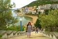 Tourists in Neum town,Adriatic coast Royalty Free Stock Photo