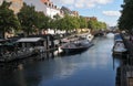 TOURISTS IN BOAT CANAL TOUR IN CHRISTIANSHAVN CANAL