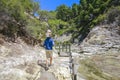 Tourists observing beautiful volcanic landscape in Rotorua, New