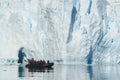 Tourists observing a glacier on the Antarctica, Paradise bay,