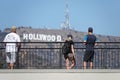 Tourists Observing the Hollywood Sign from the Hollywood & Highland Complex in Los Angeles