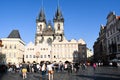 Tourists in Old Town Square, Prague, Czech Republic Royalty Free Stock Photo