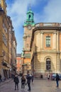 Tourists in Old Town Stockholm city, Sweden Royalty Free Stock Photo