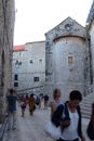 Tourists in old town streets. Dubrovnik. Croatia