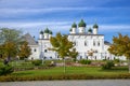 Tourists at the old Trinity Cathedral on the territory of the Kremlin. Astrakhan Royalty Free Stock Photo