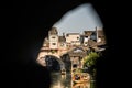 Tourists in old wooden boat in Fenghuang