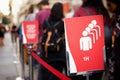 Tourists in one hour queue for a museum entrance Royalty Free Stock Photo