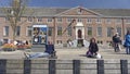 Tourists outside Amsterdam Museum, Holland