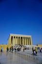 Tourists outside the Anitkabir mausoleum monument in Ankara, Turkey