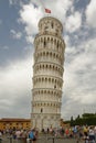 Tourists outside Leaning Tower of Pisa, Italy